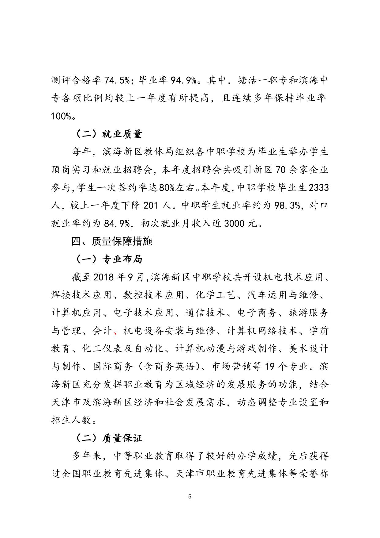 2018年度滨海新区中等职业教育质量报告.docx