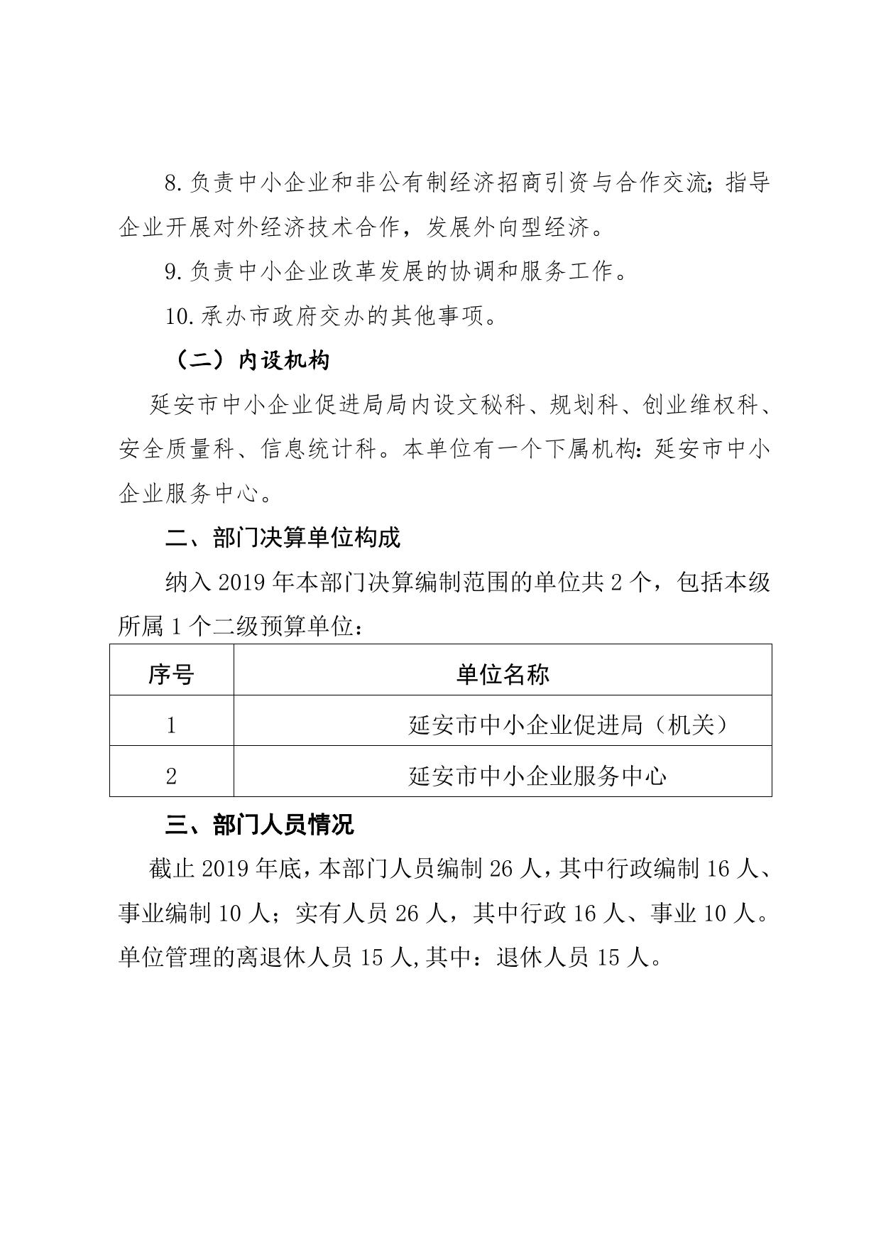 原延安市中小企业促进局2019年部门决算公开报表及说明.doc