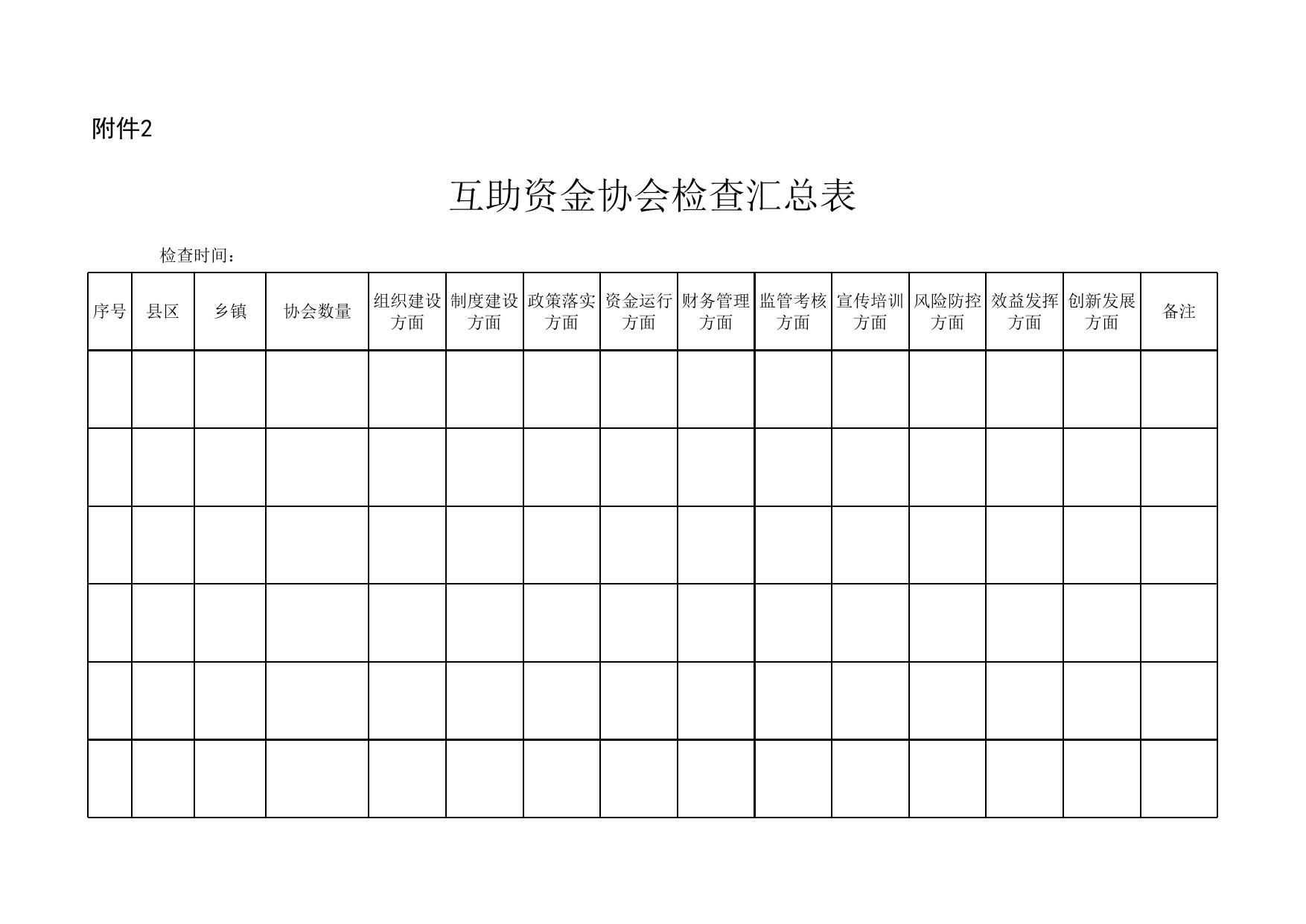 延市老扶发〔2018〕43号互助资金协会检查登记表.xlsx