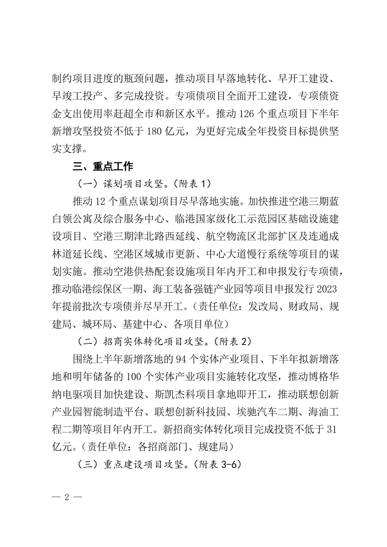 关于印发《天津港保税区重点项目“百日攻坚”行动安排方案》的通知原文下载.docx