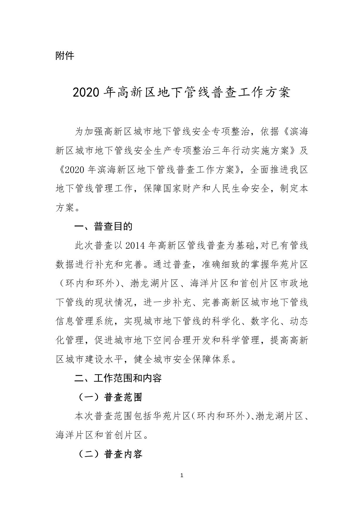 gf46-关于印发2020年高新区地下管线普查工作方案的通知.docx