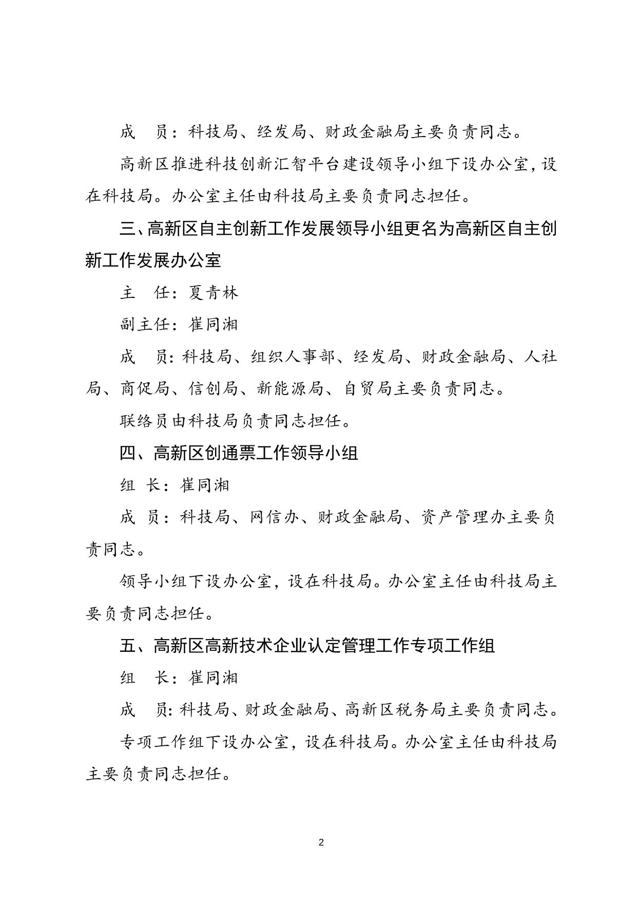 津高新管发〔2022〕25号-滨海高新区管委会关于调整天津国家自主创新示范区建设工作组等议事协调机构人员组成的通知.doc