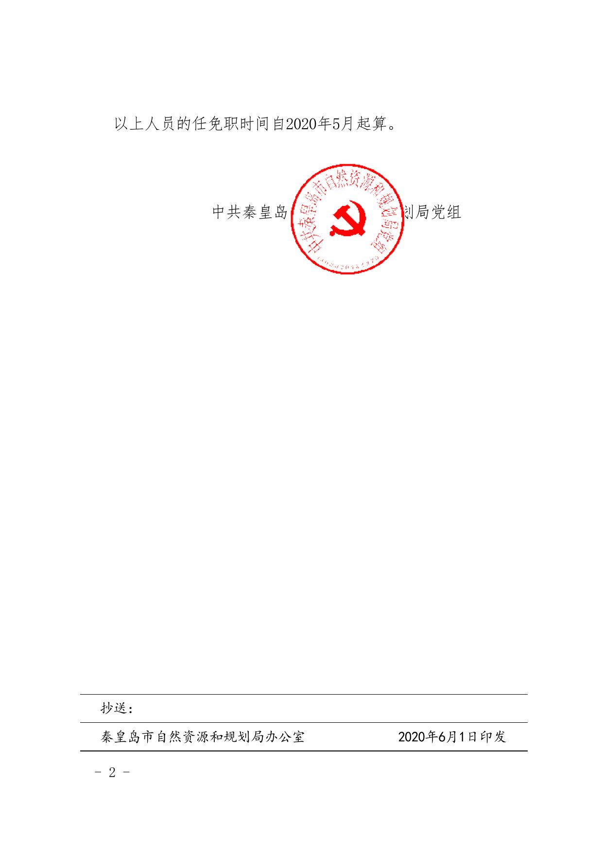 中共秦皇岛市自然资源和规划局党组关于刘玉梅等同志任免职的通知.doc