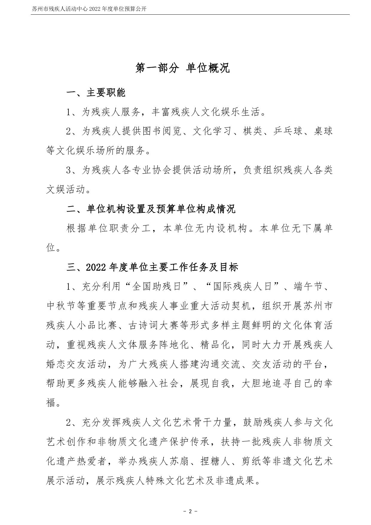 苏州市残疾人活动中心2022年度单位预算公开 .pdf