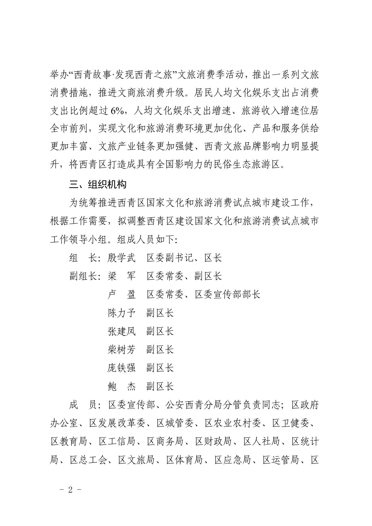 2022年西青区关于建设国家文化和旅游消费试点城市的实施方案.pdf