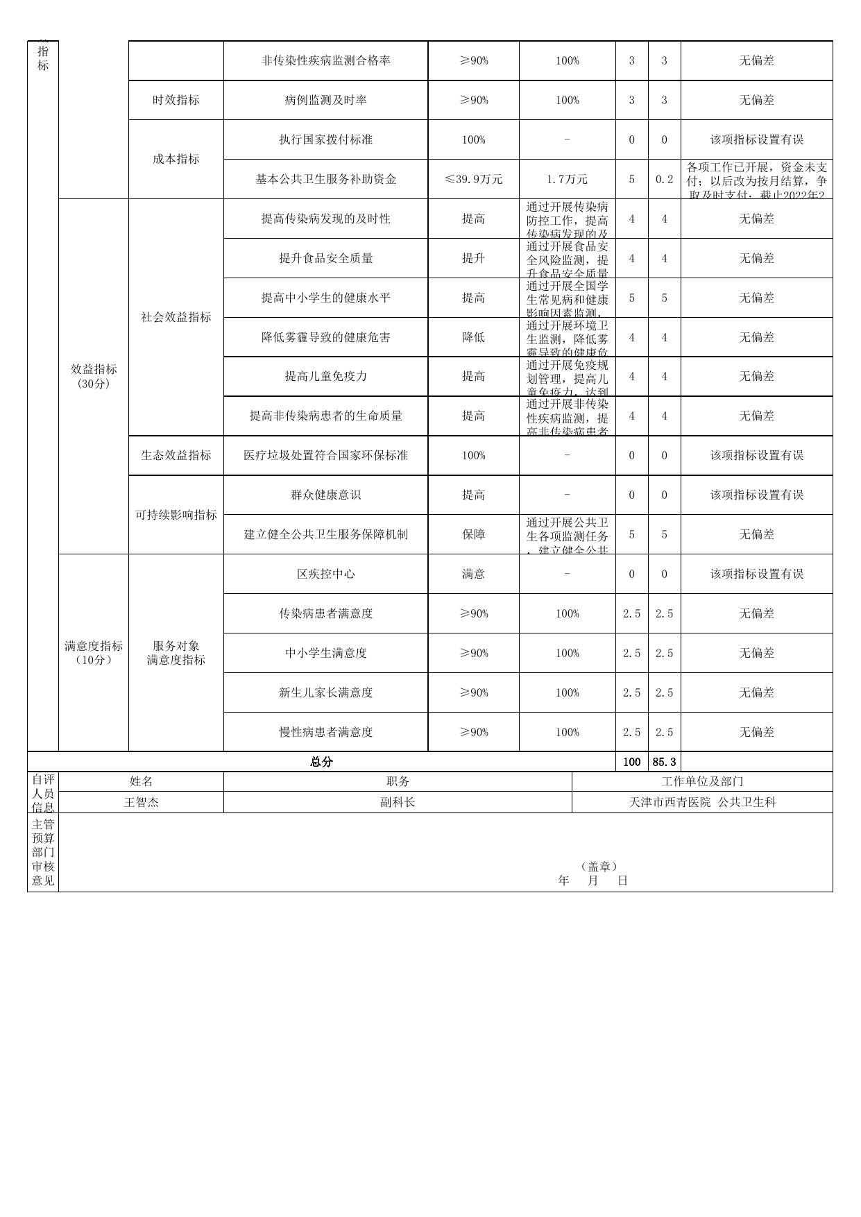 07 西青医院2021年基本公共卫生服务补助资金项目支出绩效自评表（完成）.xls