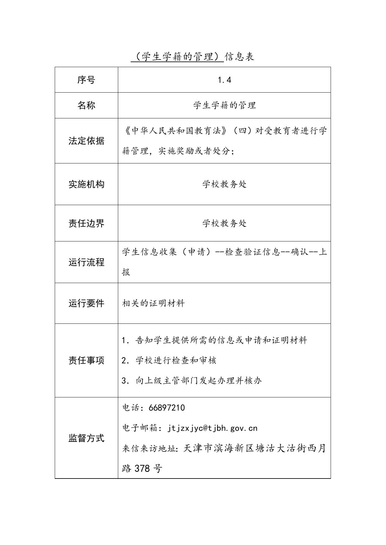 天津师范大学滨海附属学校职责事项信息.doc