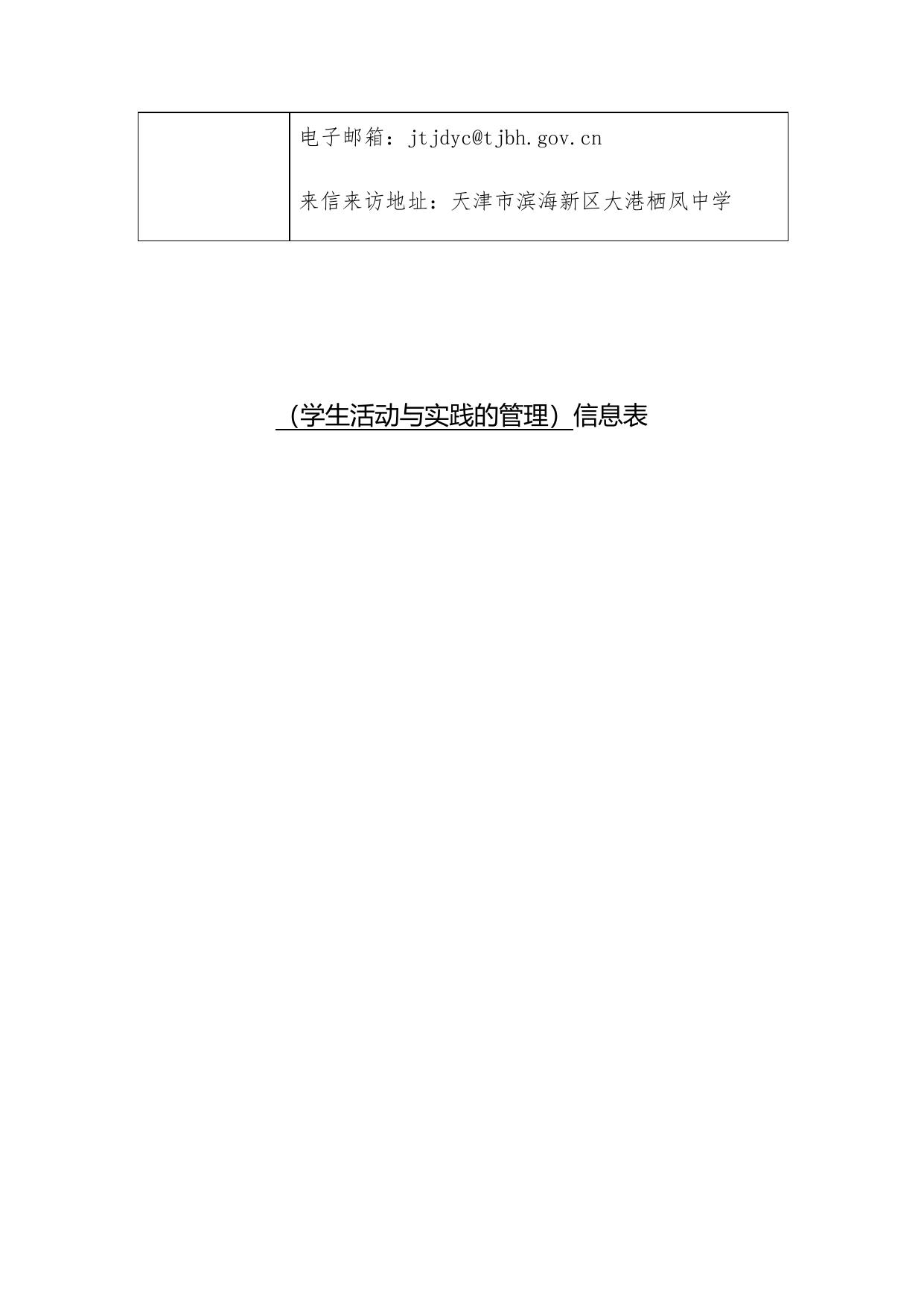 天津市滨海新区大港栖凤中学职责事项信息.docx