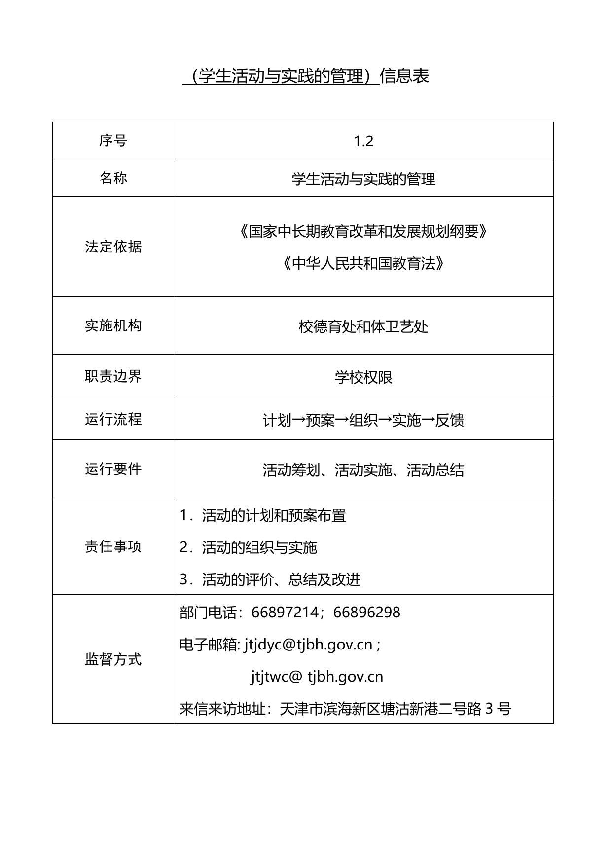 天津市滨海新区塘沽第七中学职责事项信息.docx