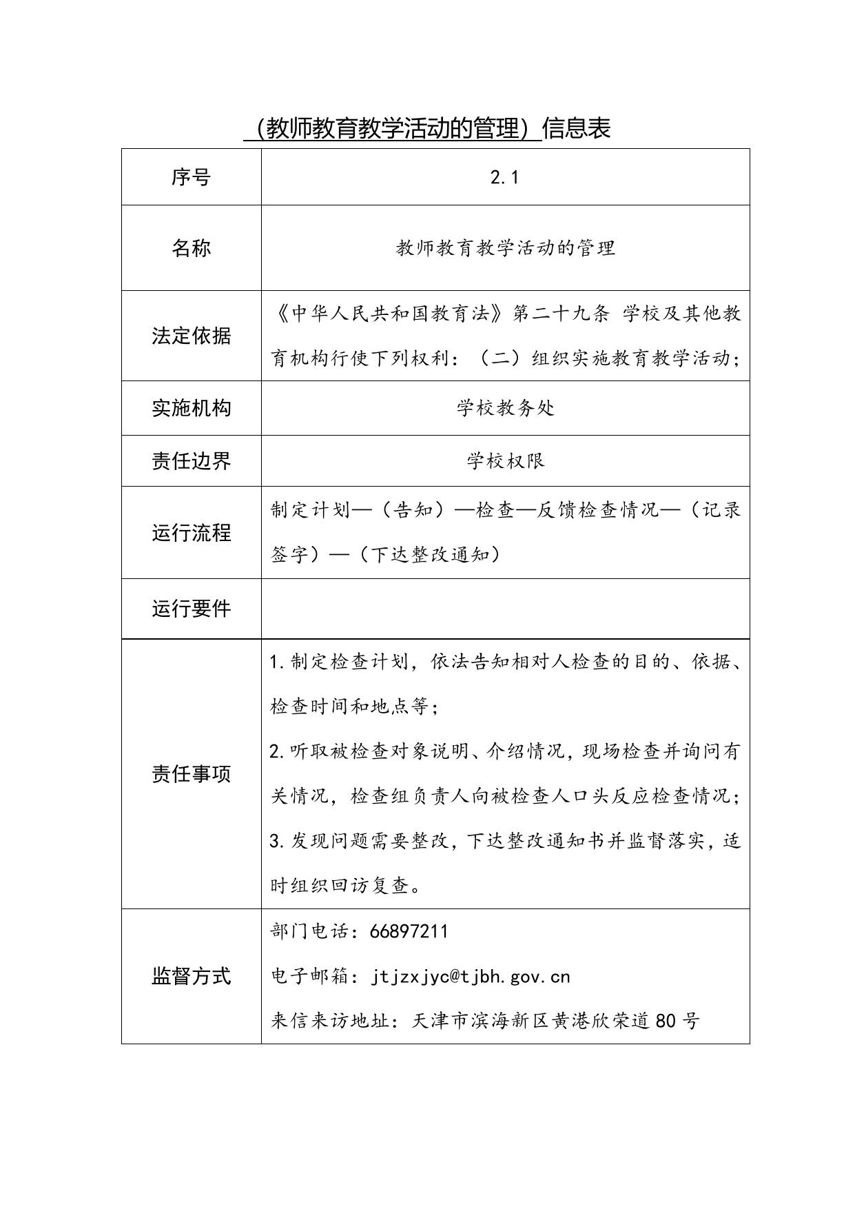 天津市实验中学滨海学校职责事项信息.docx