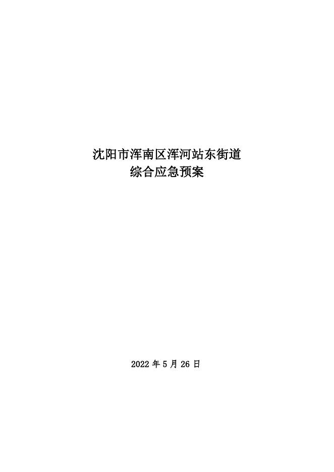 沈阳市浑南区浑河站东街道综合应急预案.docx