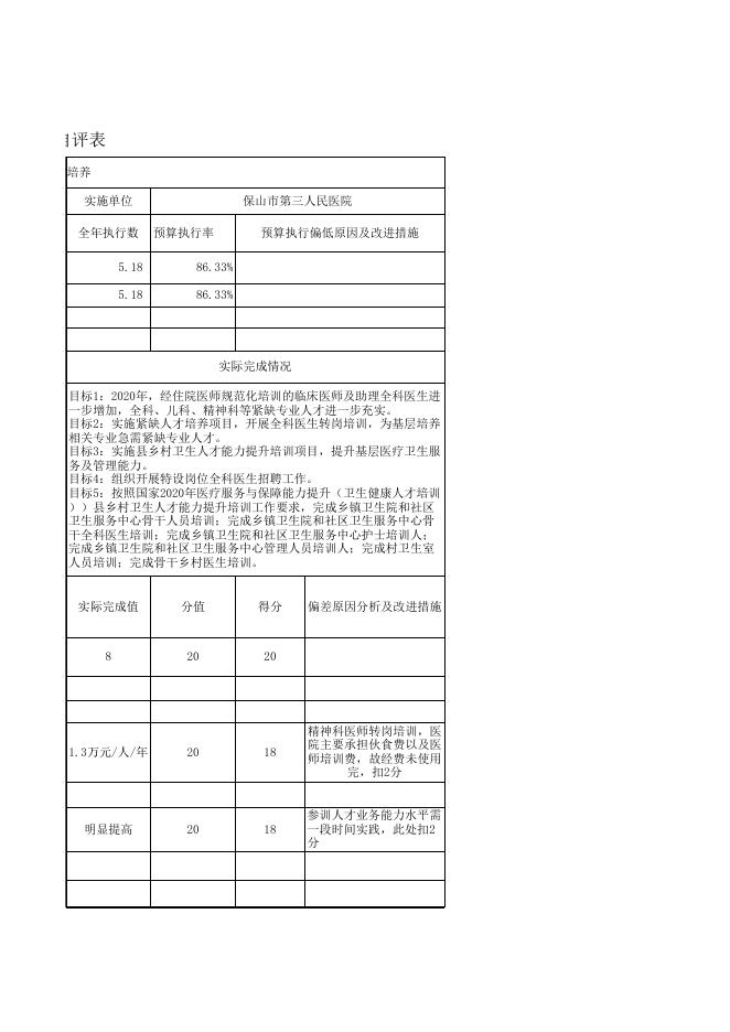 2020年度卫生人才培养项目支出绩效自评表.xls