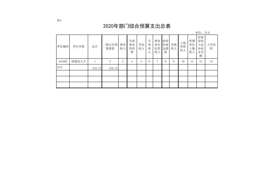 2020年人大预算公开表.xls