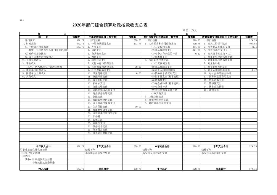 2020年人大预算公开表.xls