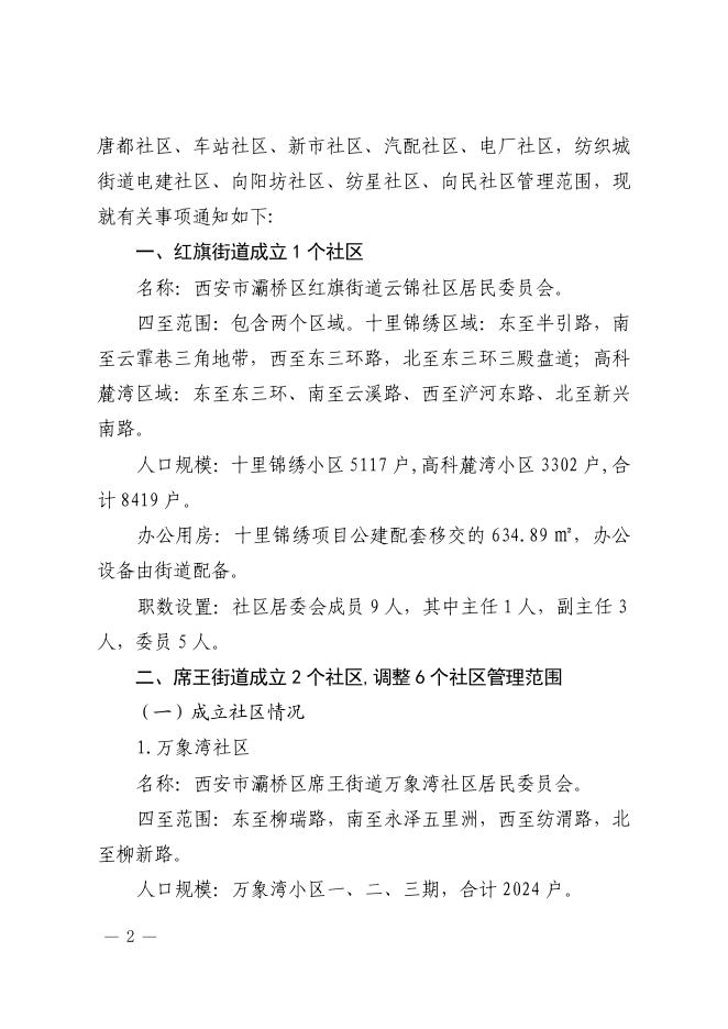 关于设立红旗街道云锦等7个社区居民委员会及调整席王街道唐都等10个社区管理范围的通知.pdf