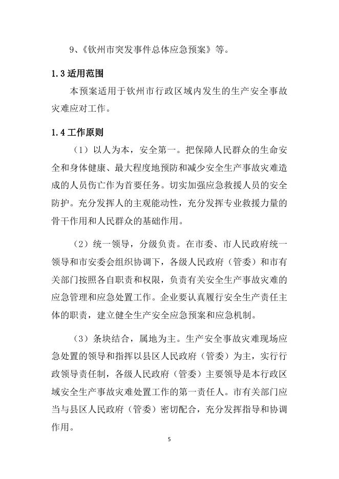 附件1.钦州市生产安全事故灾难应急预案.docx