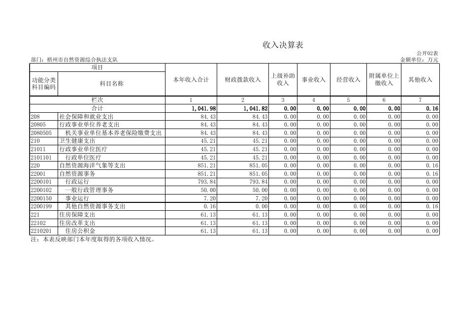 梧州市自然资源综合执法支队2020年度单位决算报表.xls