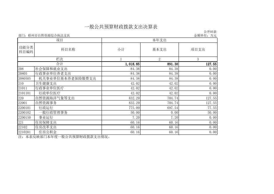 梧州市自然资源综合执法支队2020年度单位决算报表.xls