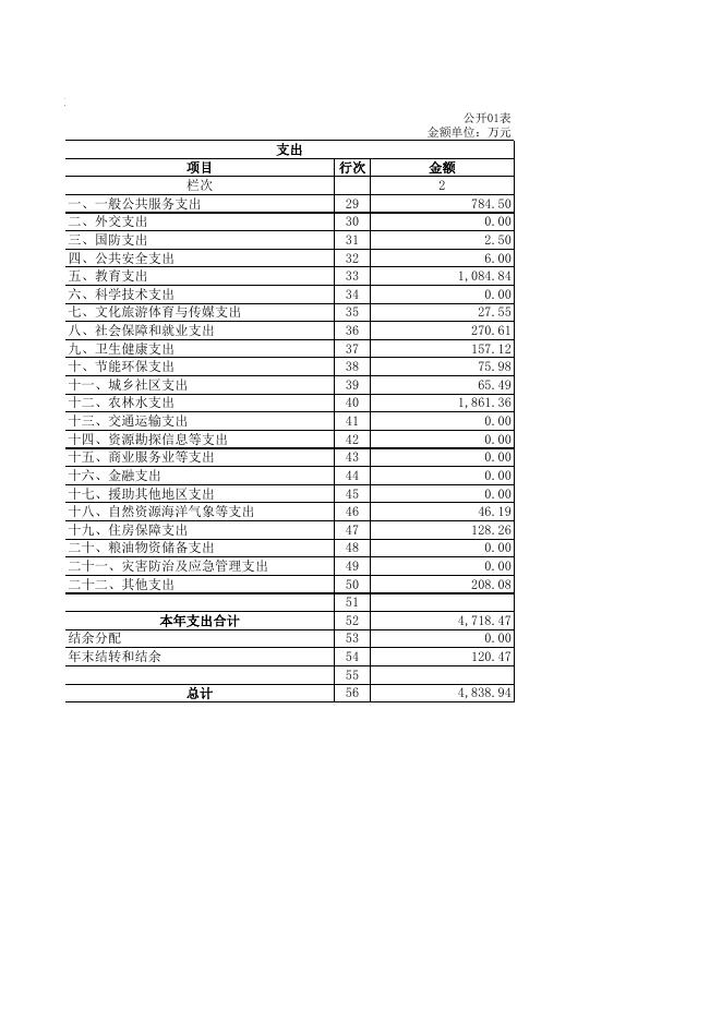 忻城县遂意乡人民政府2019年部门决算公开附表.xls
