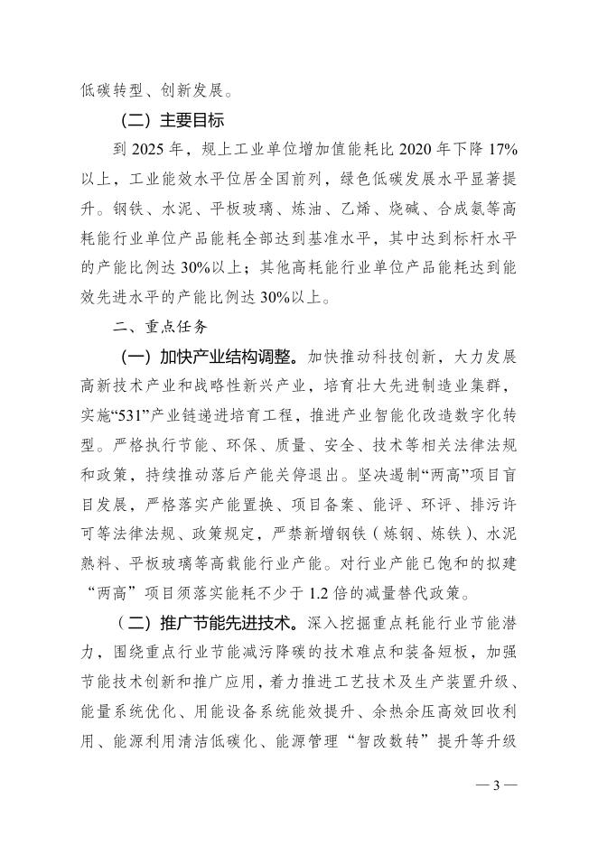 关于印发江苏省工业领域节能技改行动计划 （2022-2025年）的通知.docx