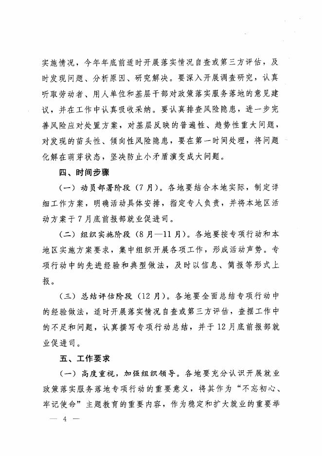 人力资源社会保障部关于开展就业政策落实服务落地专项行动的通知（人社部函〔2019〕77号）.pdf