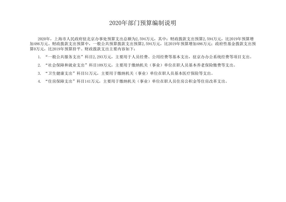 上海市人民政府驻北京办事处2020年部门预算.pdf