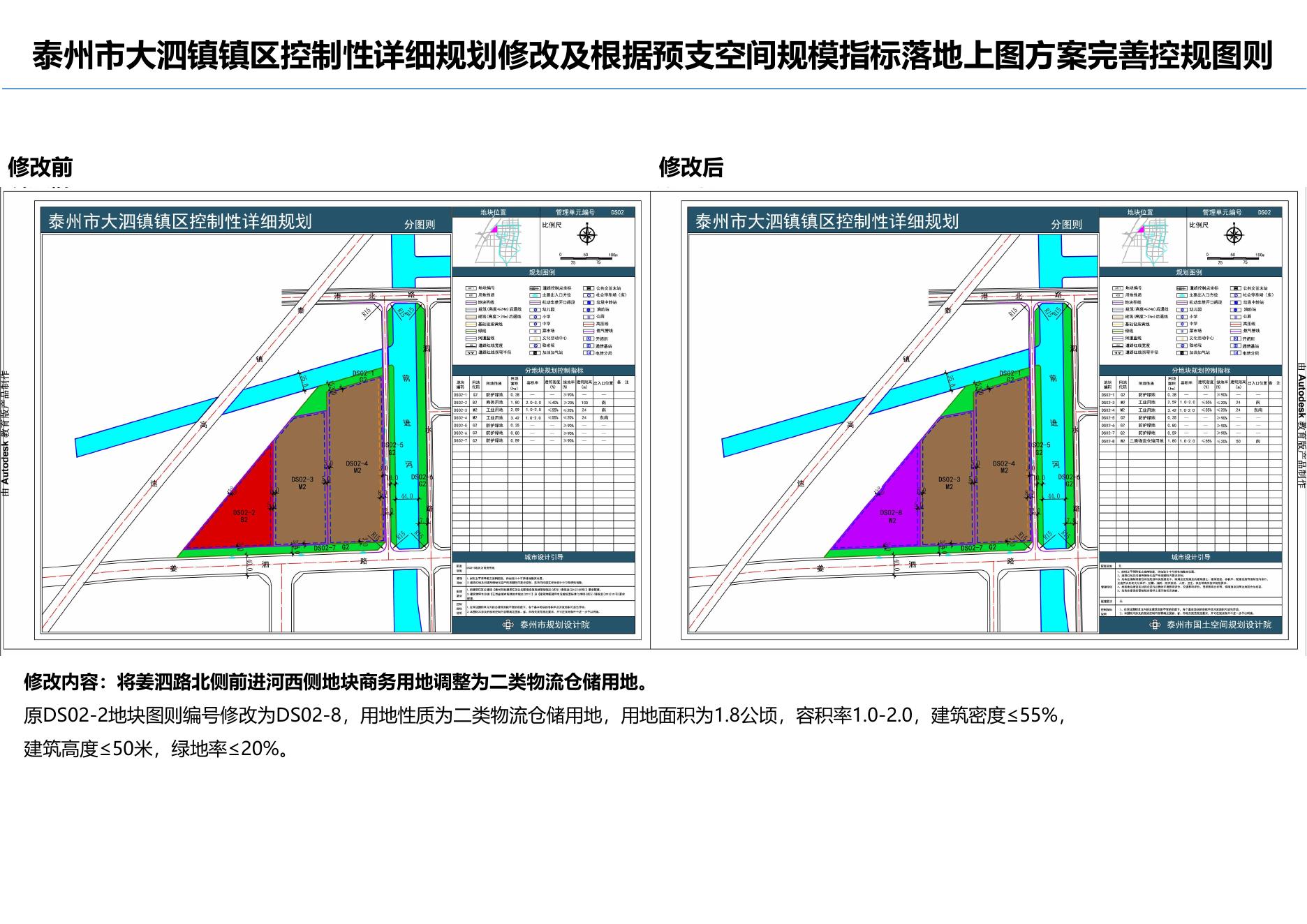 泰州市大泗镇镇区控制性详细规划修改及根据预支空间规模指标落地上图方案完善控规图则.pdf
