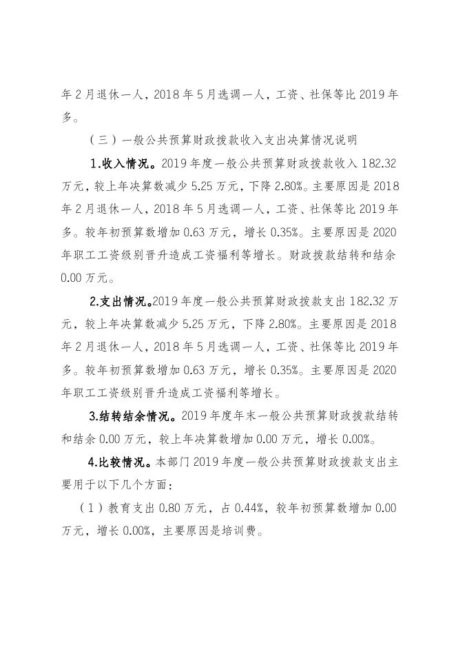 江津区军粮供应站2019年度部门决算情况说明.doc