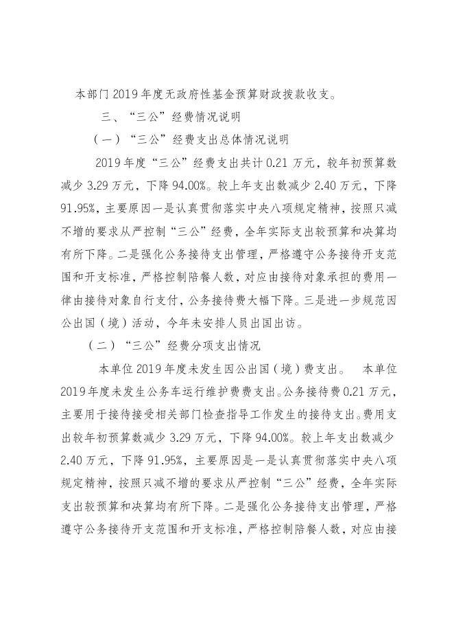 江津区军粮供应站2019年度部门决算情况说明.doc