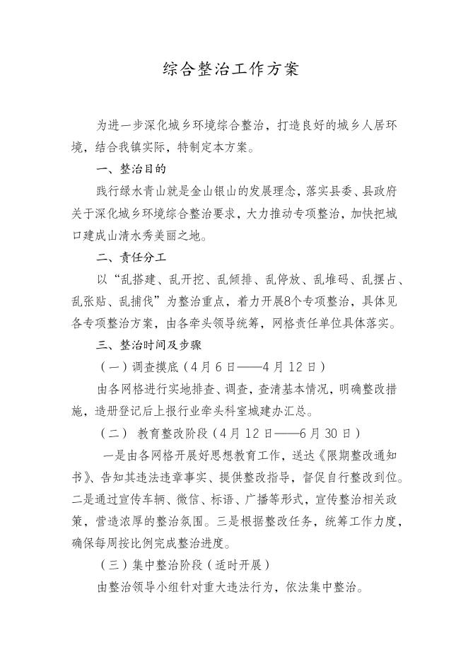 坪坝镇人民政府关于印发《坪坝镇 2021年深化城乡环境综合整治工作方案》的通知.docx