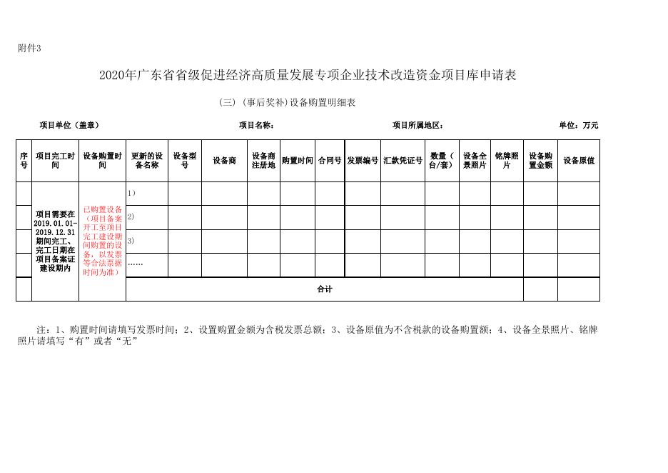 附件3：2020年广东省省级促进经济高质量发展专项资金企业技术改造项目申请表.xls