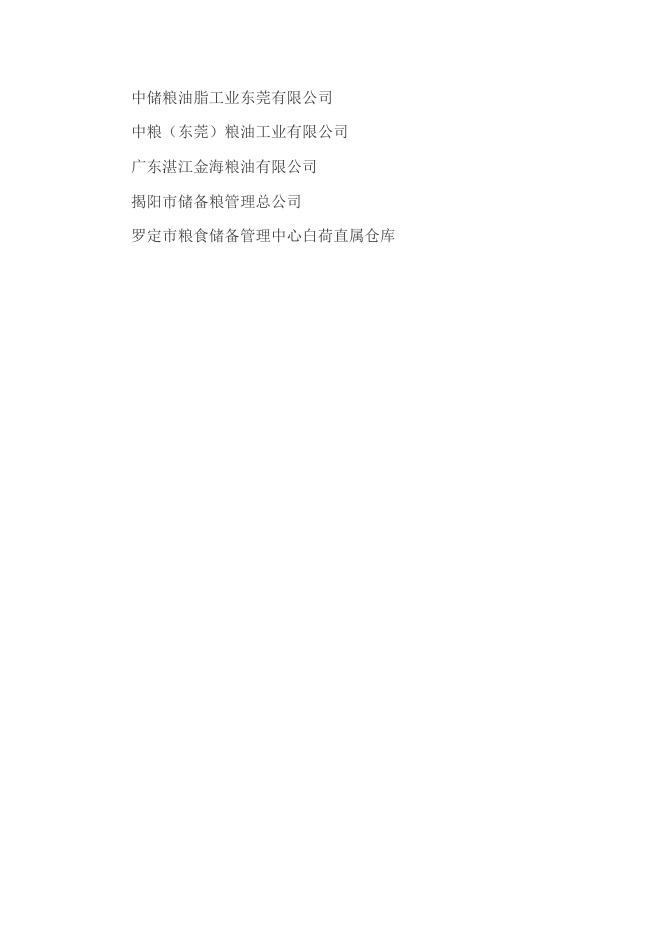 关于公布第二批“广东省粮食安全宣传教育基地” 名单的通知.doc