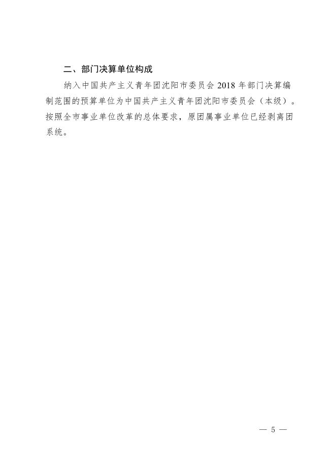 中国共产主义青年团沈阳市委员会2018年度部门决算(含三公经费决算).pdf