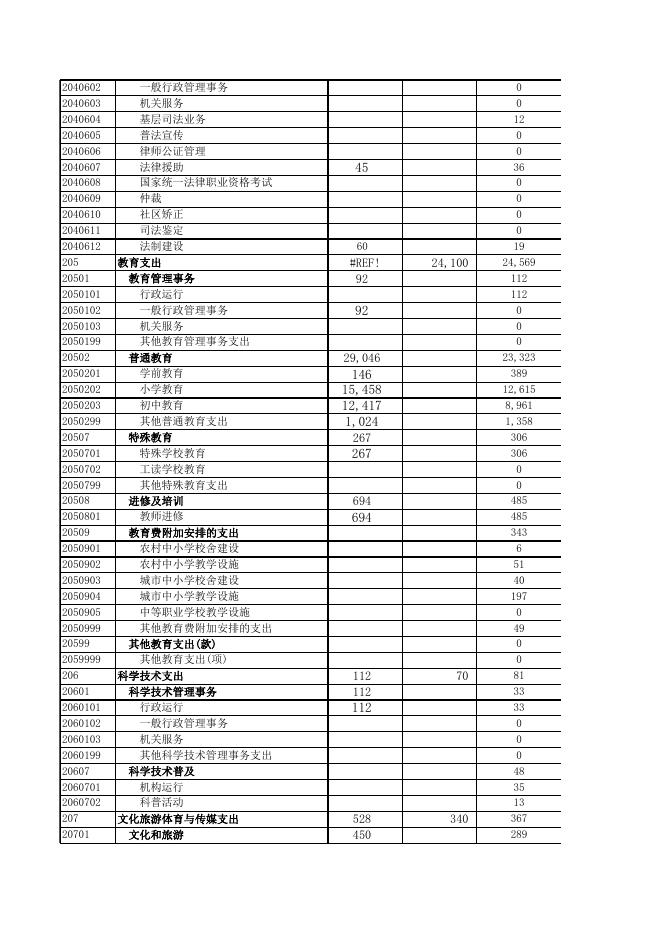 2019年度一般公共预算支出决算功能分类录入表.xls
