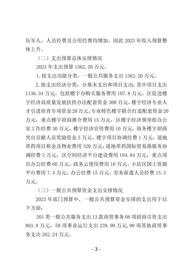 太原市小店区项目推进中心2023年预算公开报告.doc
