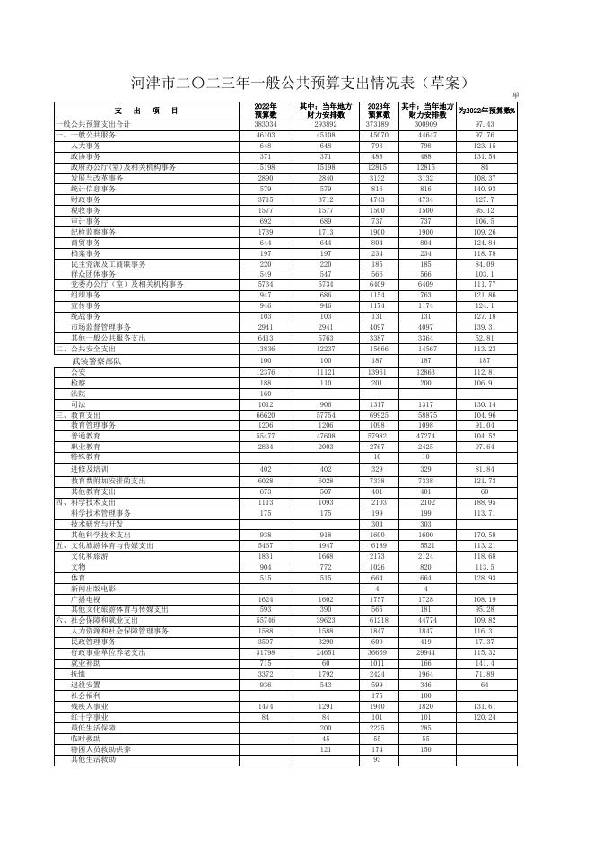 2023年政府预算公开表.xls