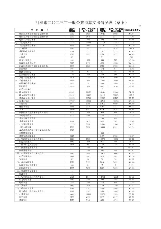 2023年政府预算公开表.xls