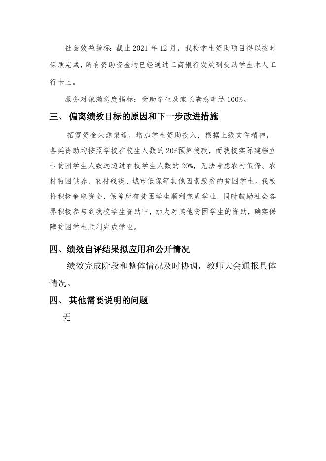 附件4：交口县第一中学学生资助项目自评报告.doc