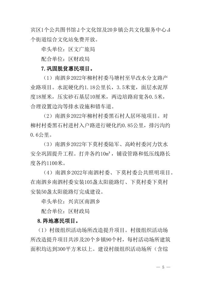 附件1：2022年来宾市建市20周年兴宾区2022年为民办实事工作方案（征求意见稿）.docx