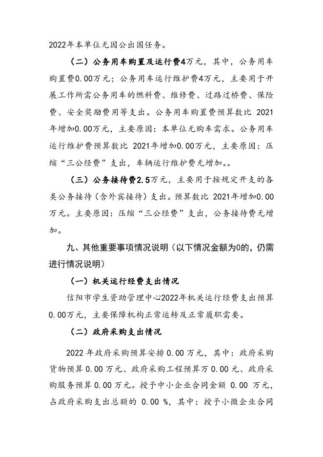 2022年信阳市学生资助管理中心部门预算公开说明.doc