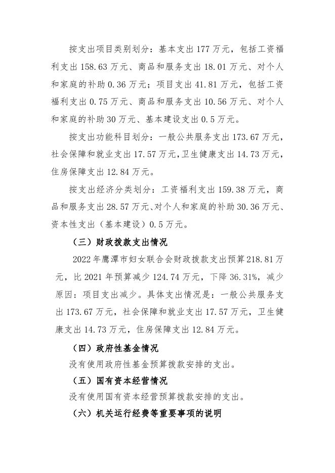 鹰潭市妇联2022年部门预算.docx