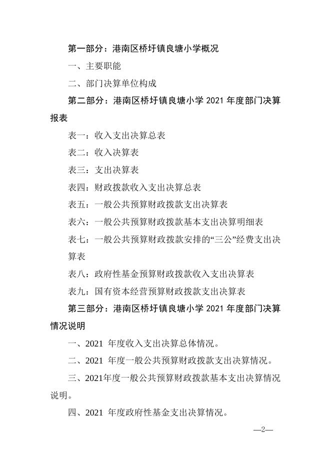 贵港市港南区桥圩镇良塘小学2021年度部门决算公开.docx