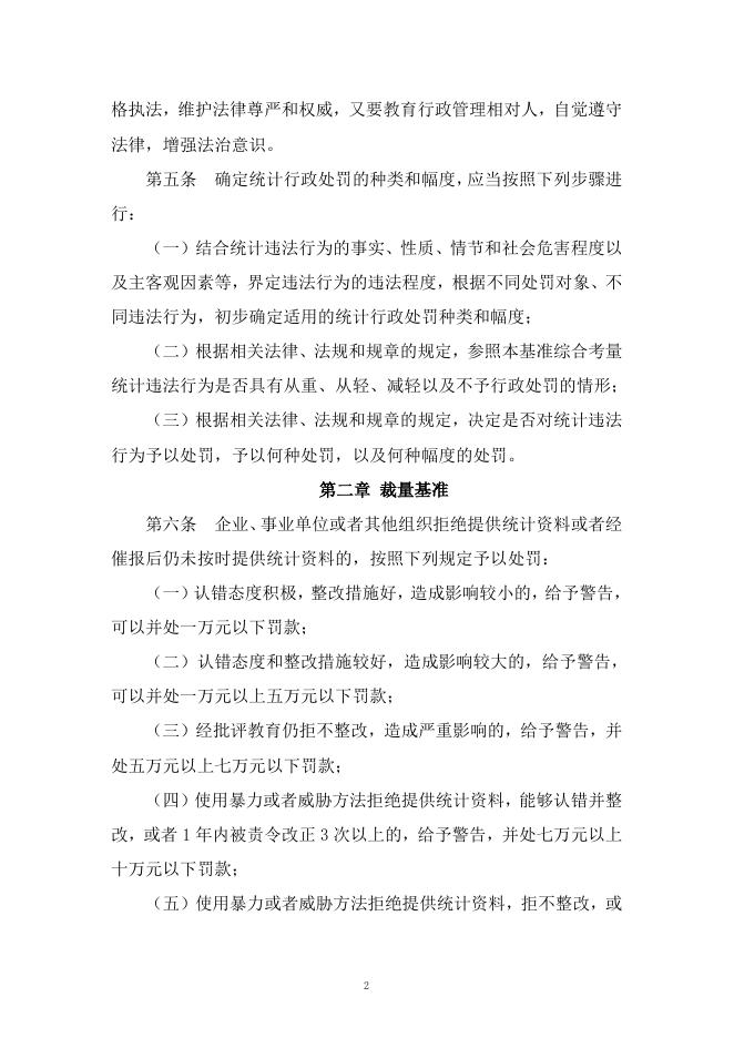 黑龙江省统计行政处罚裁量基准.doc