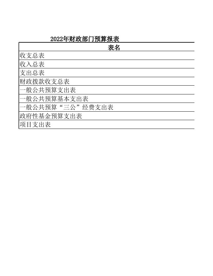 2022年财政部门预算报表.xls