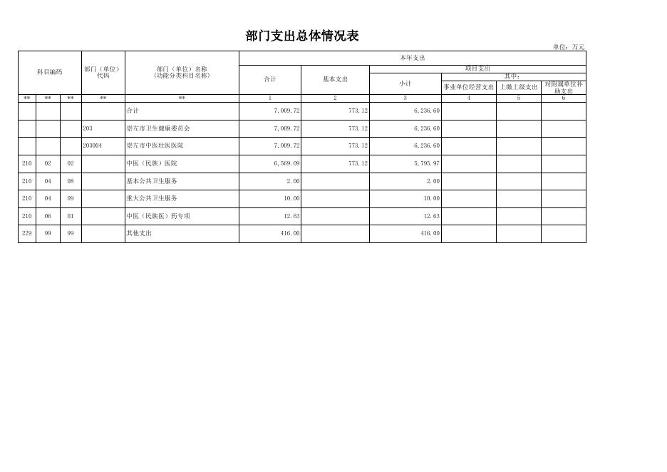 崇左市中医壮医医院2023年预算公开报表.xls