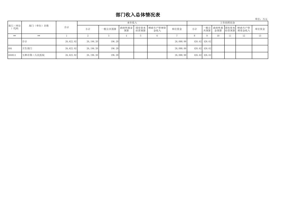玉林市第三人民医院部门预算公开表.xls