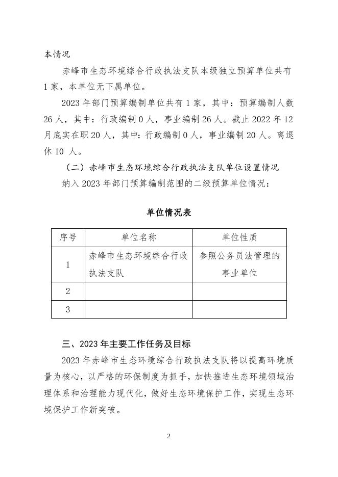 赤峰市生态环境综合行政执法支队2023年预算公开报告.doc