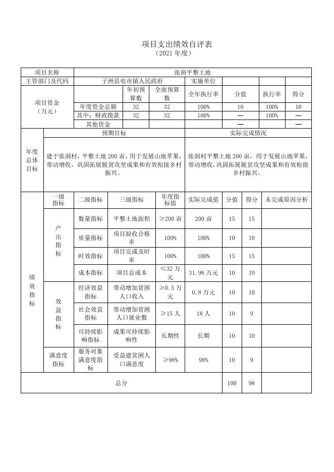张洞村平整土地项目项目支出绩效自评报告.pdf