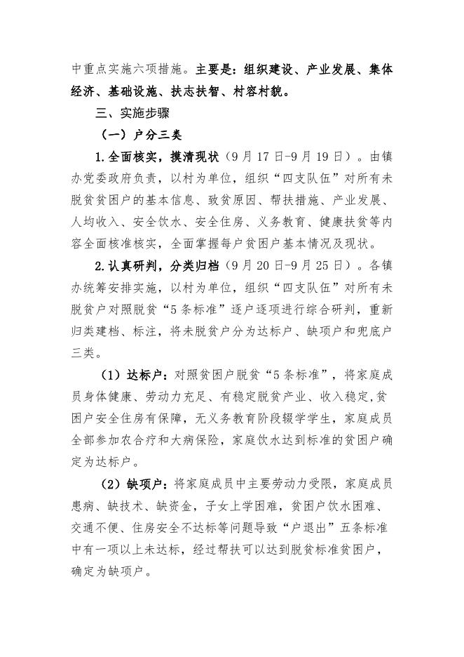 商州区“户分三类、村施六策”精准脱贫实施方案.doc
