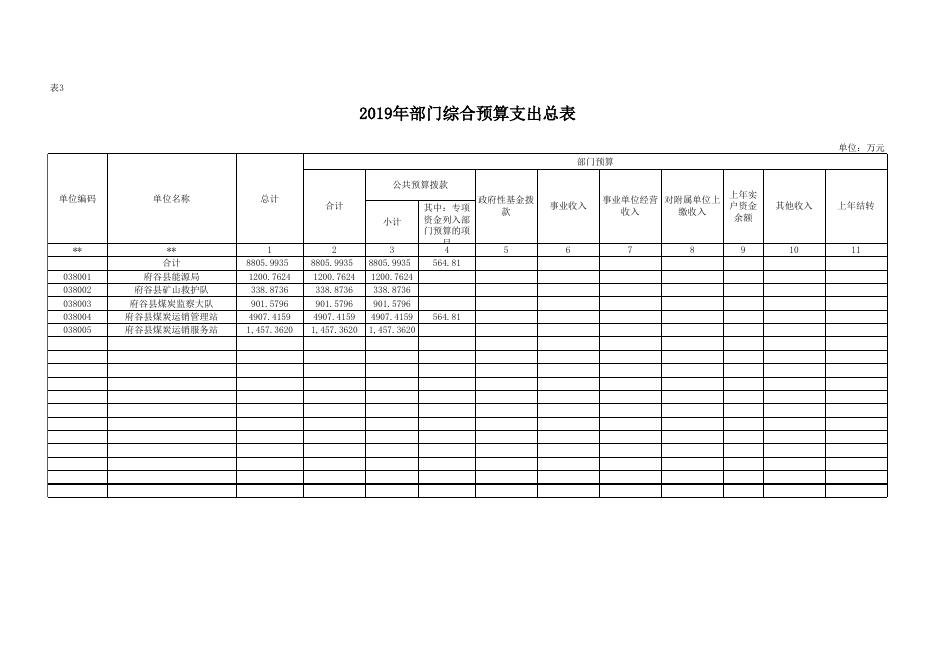 2019年能源系统预算公开报表.xls